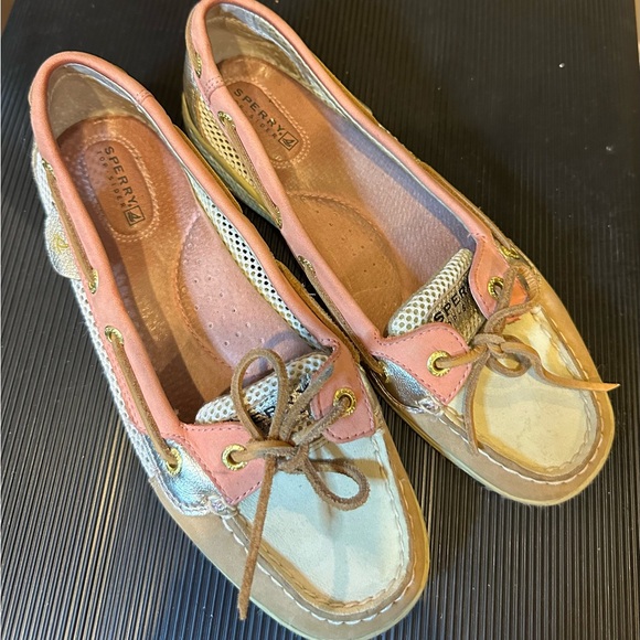Sperry Pink and Tan Boat Shoes - Picture 2 of 3